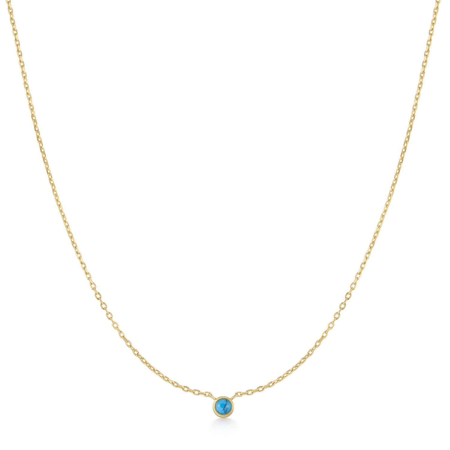  Ripple Joy - Zilver / 14kt GP - Turkoois - 45cm